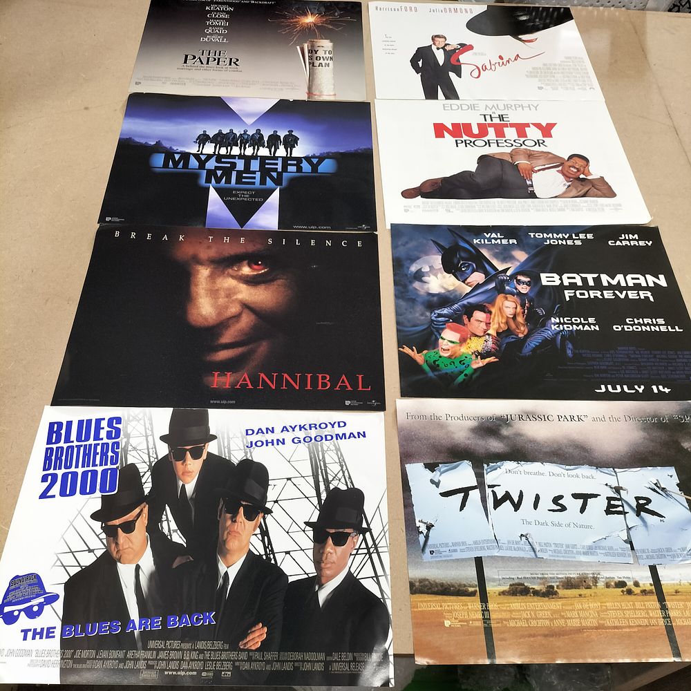 Lot 251: An Assortment of 8 Original Cinema Quad Movie Posters