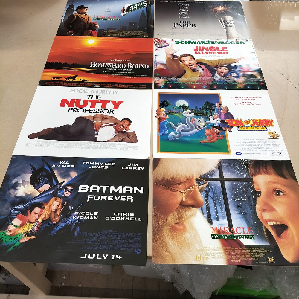 Lot 253: A Collection of 8 Cinema Foyer Cards and Promotional Prints, 1992-1996