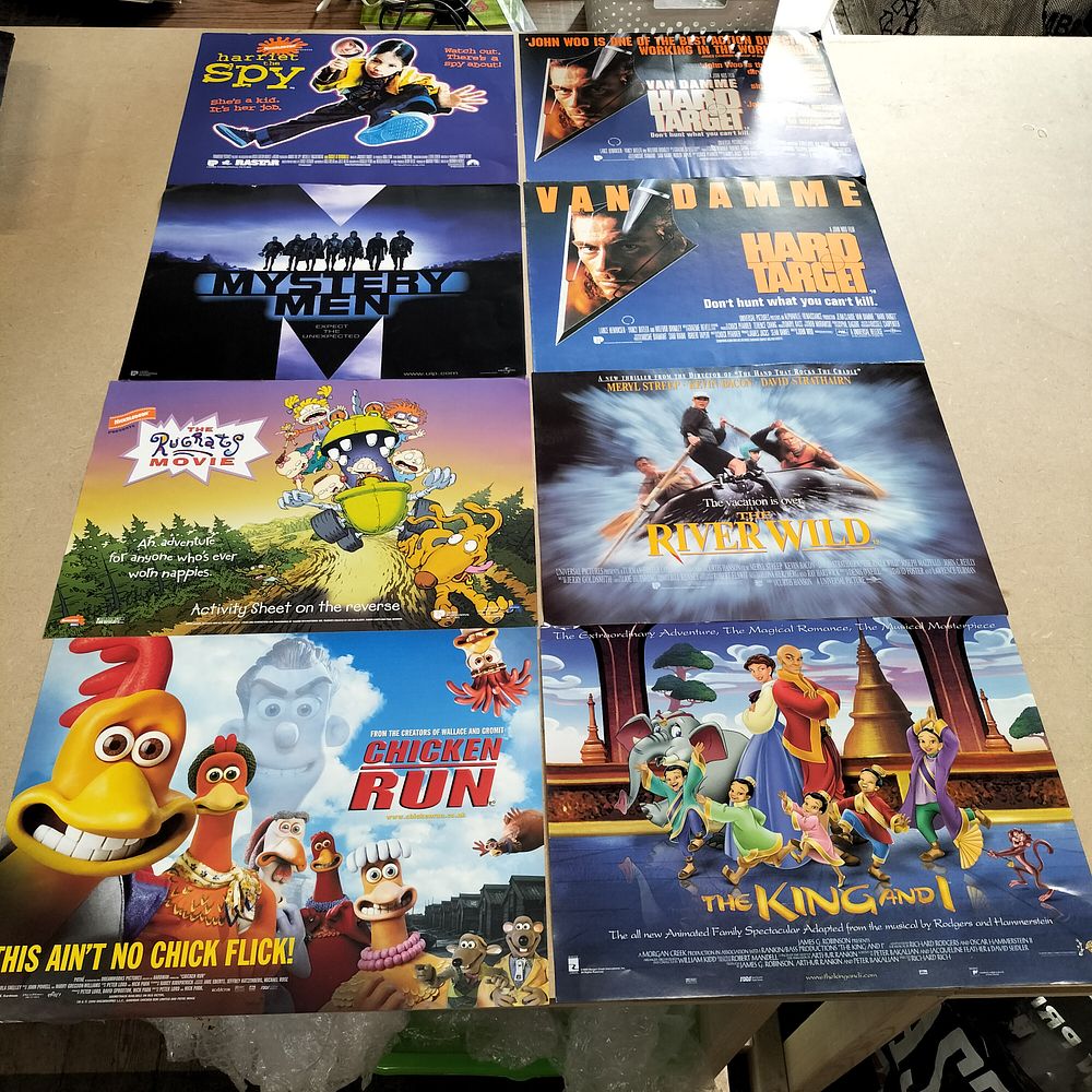 Lot 256: A Collection of 8 Vintage Cinema Promotional Quad Posters