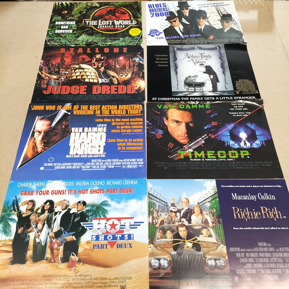 Lot 262: A Collection of 8 Original UK Quad Cinema Posters