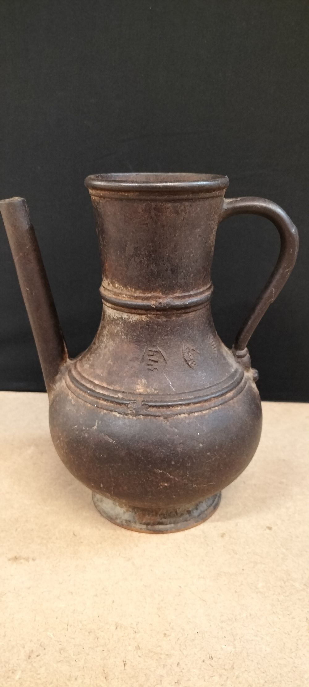 Lot 311: A  Vintage German Ferrous Metal Aftaba Style Ewer