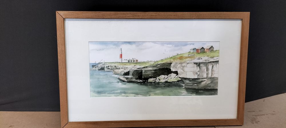 Lot 319: Sue Tindall Portland Bill Lighthouse Framed Print