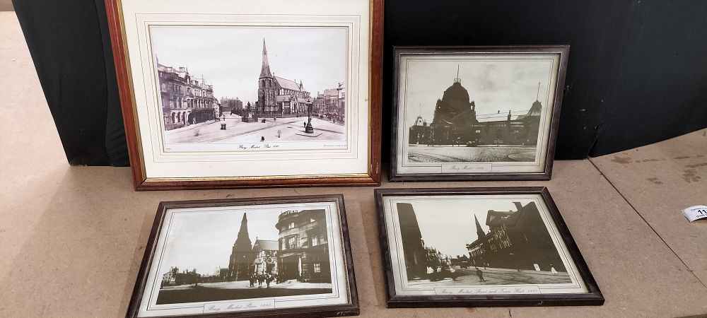 Lot 336: A Collection of Framed Monochromatic Prints of Bury Greater Manchester