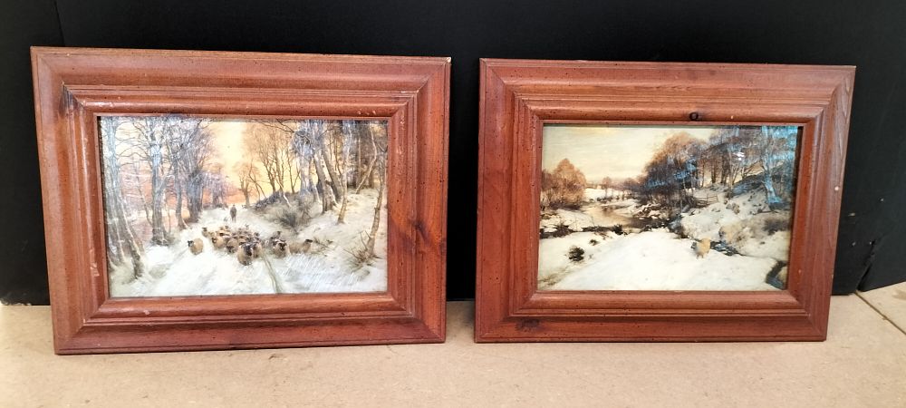Lot 337: A Pair of Framed Winter Scenes Prints, M255