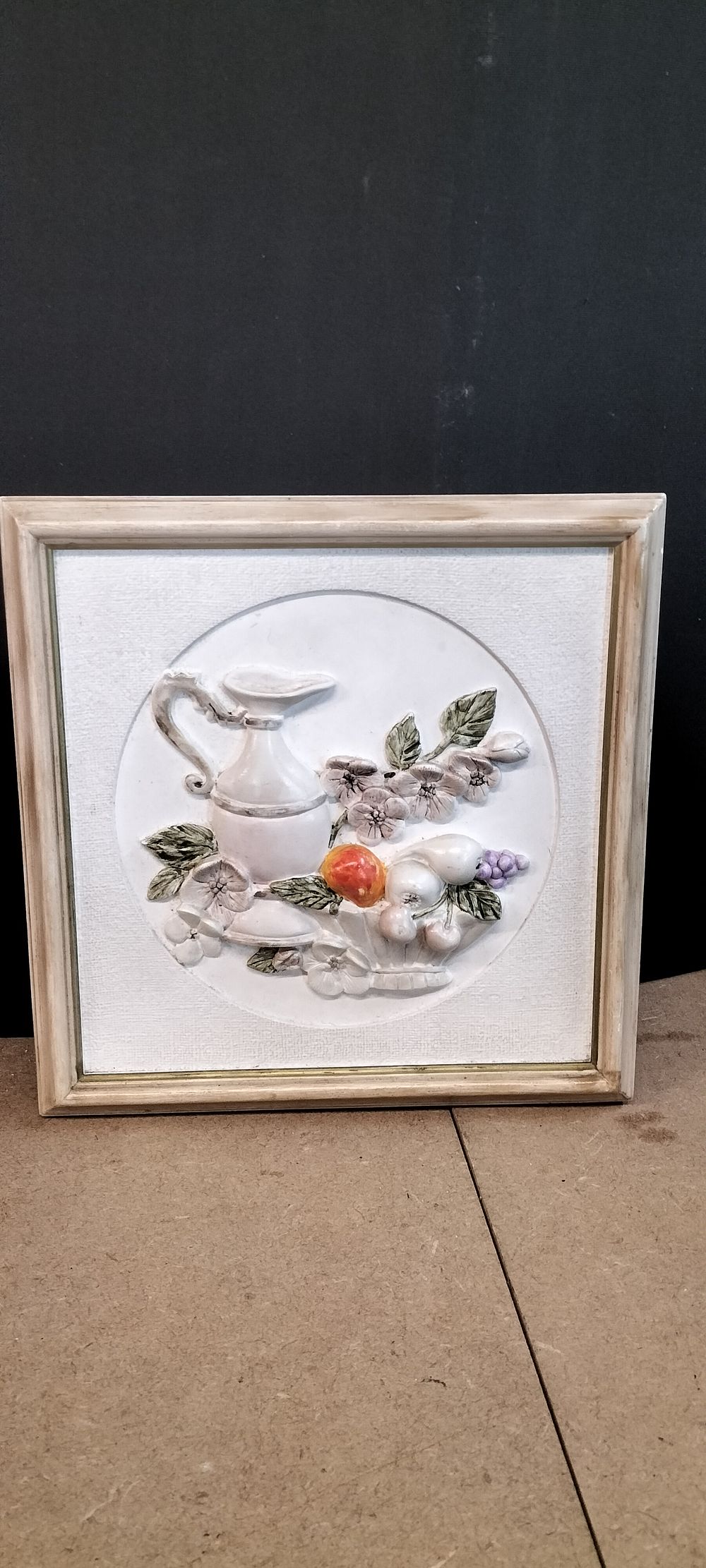 Lot 341: Lucia Olsen Design Framed Composite Still Life Relief Panel
