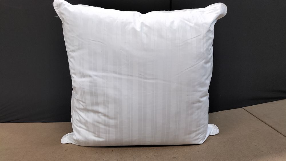 Lot 2: A White Cotton Damask Stripe Euro Sham Pillow