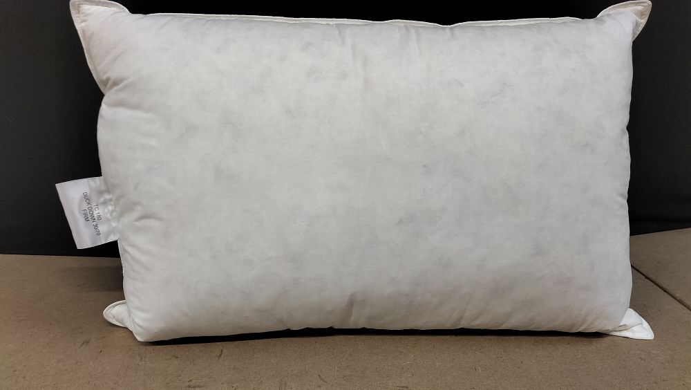 Lot 47: White Cotton 180 TC Duck Down and Feather Firm Support Pillow