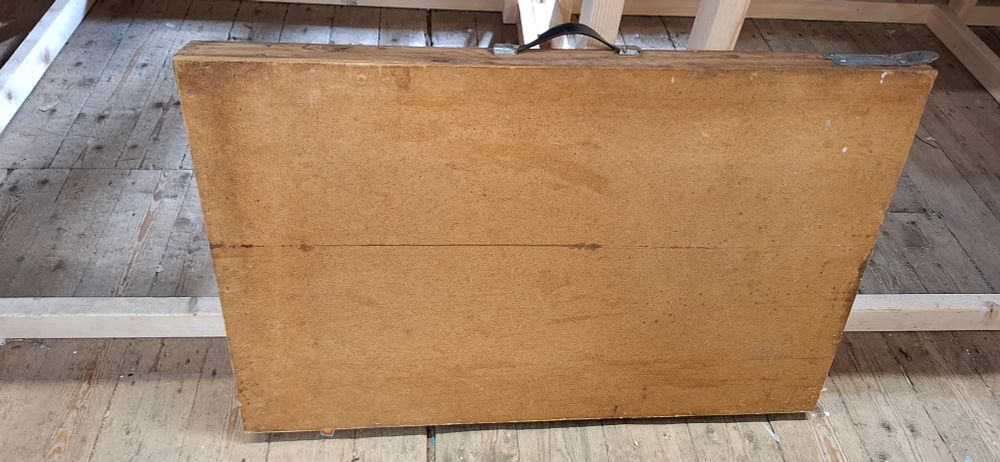 Lot 27: A Folding Softwood and Fiberboard Pasting Table