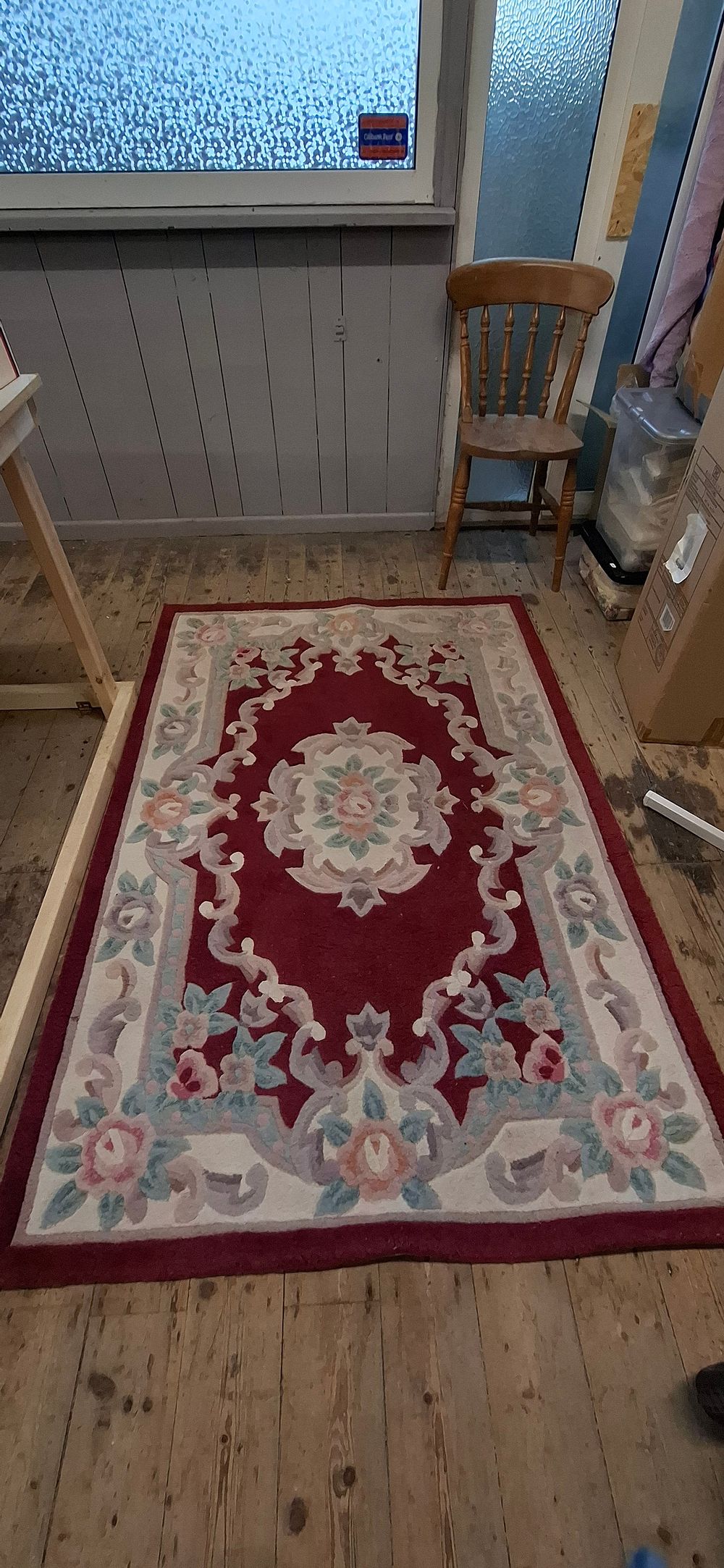 Lot 55: Chinese Aubusson Style Carved Wool Rug