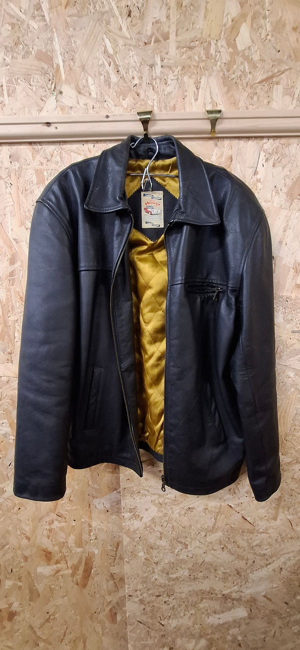 Lot 57: Vintage '57 Heavy! Black Grained Genuine Leather Jacket, Size S