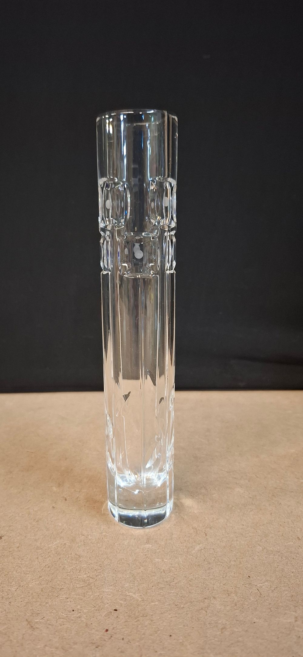 Lot 95: A Stuart Crystal Cut Lead Glass Bud Vase