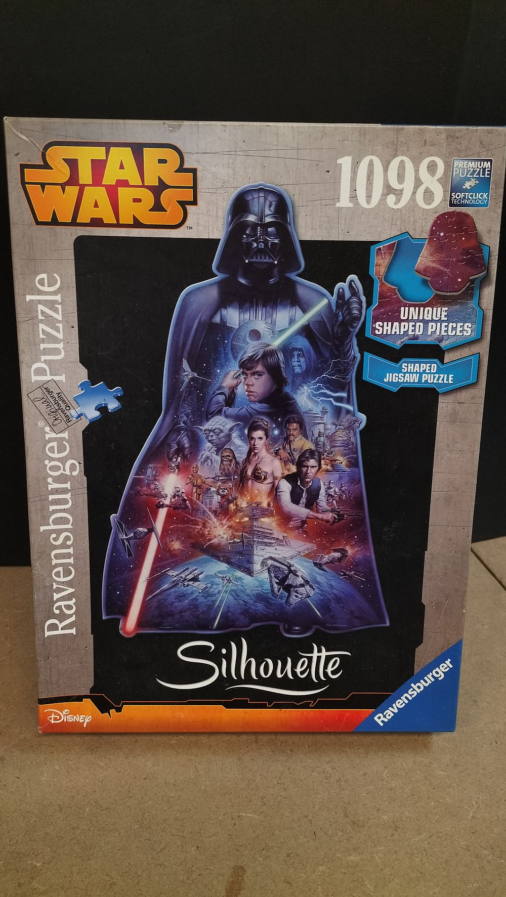 Lot 354: A Ravensburger Star Wars Silhouette Shaped Jigsaw Puzzle, 1098