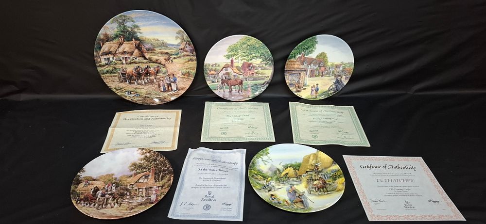 Lot 152: A Collection of 5 Royal Doulton and Wedgwood Bone China Limited Edition Collector Plates