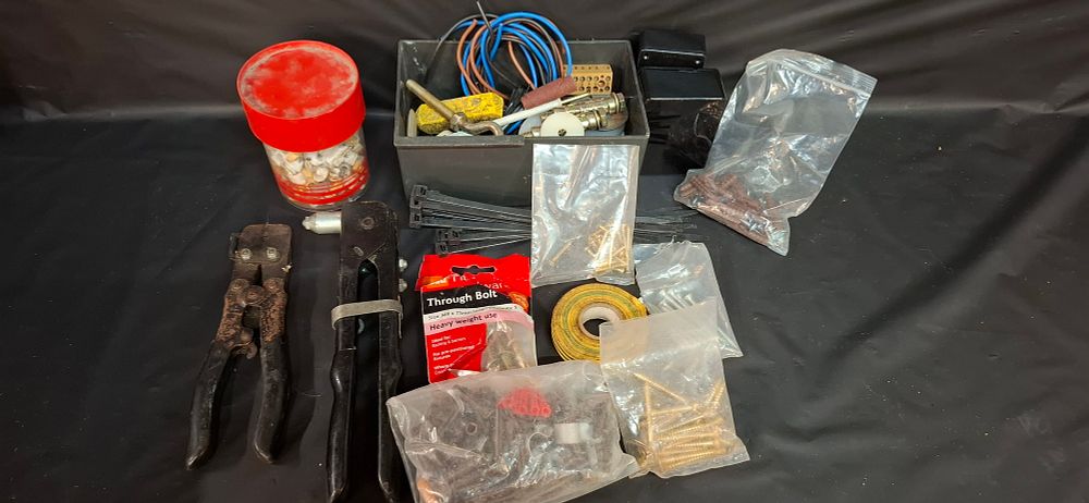 Lot 169: An Assortment of Metal Workshop Tools and Electrical Maintenance Hardware