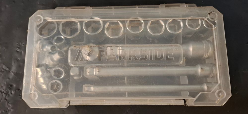 Lot 208: Parkside Chrome Vanadium Steel Socket and Extension Set in Plastic Case