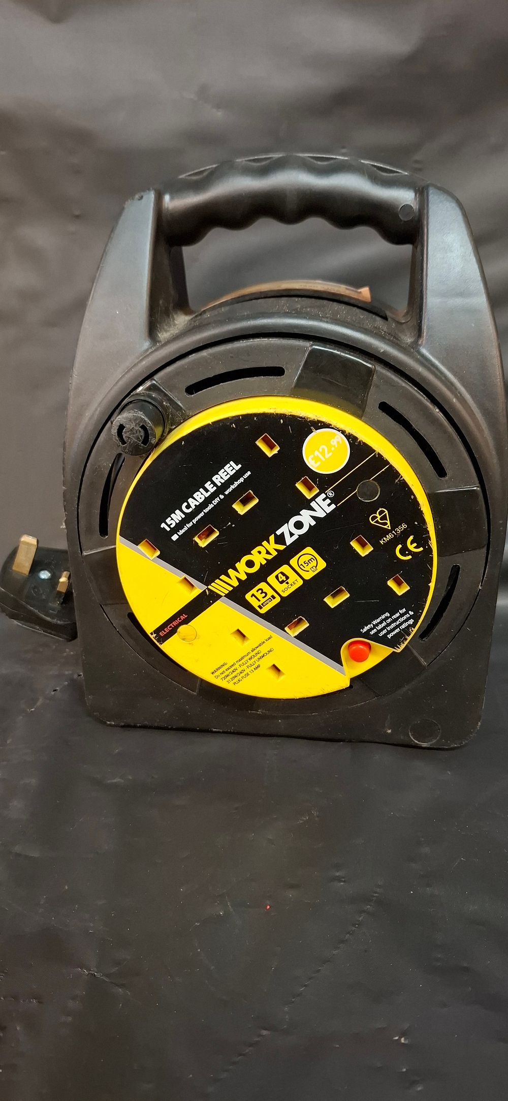Lot 210: Workzone 15m Cable Reel 4 Socket 13 Amp