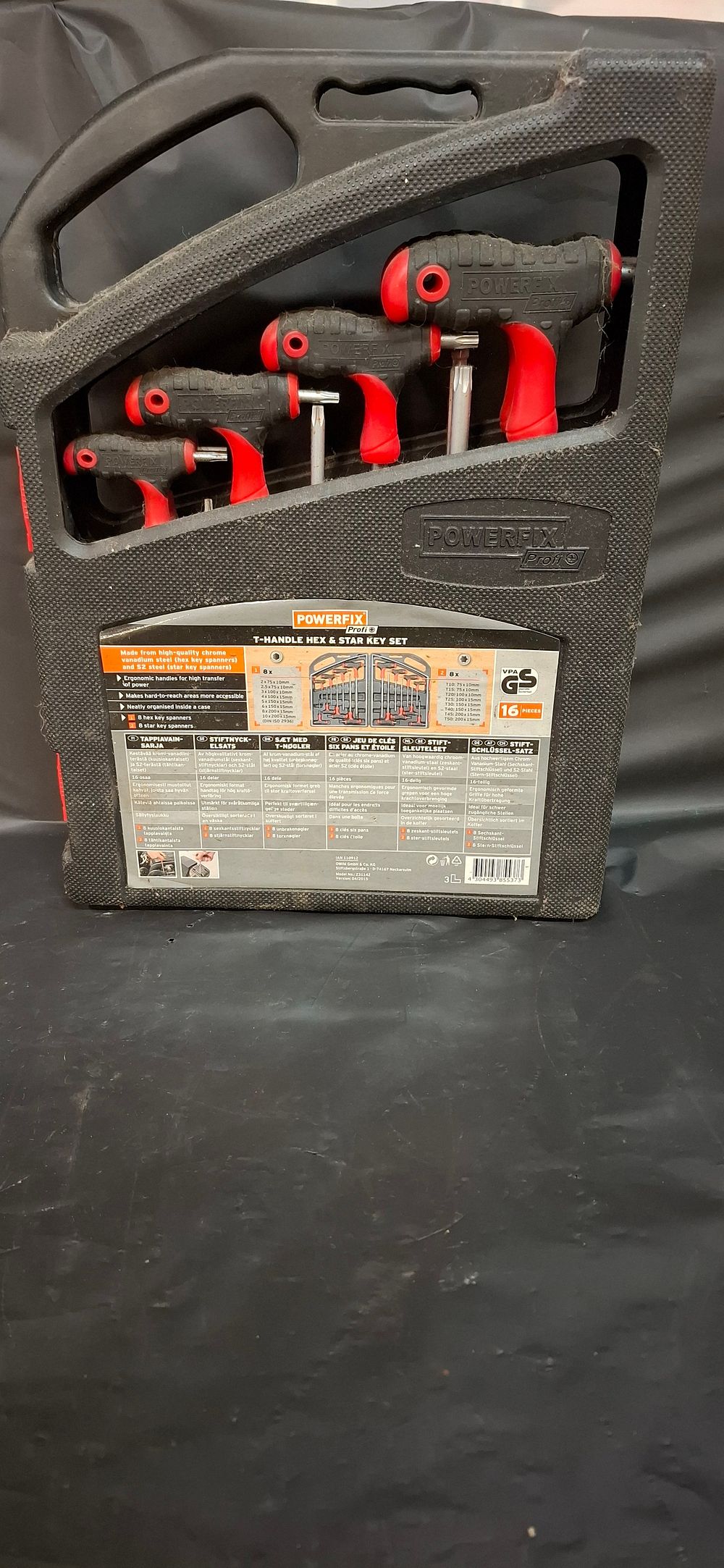Lot 213: 16 Piece Powerfix Profi + T-Handle Hex and Star Key Set Z31142