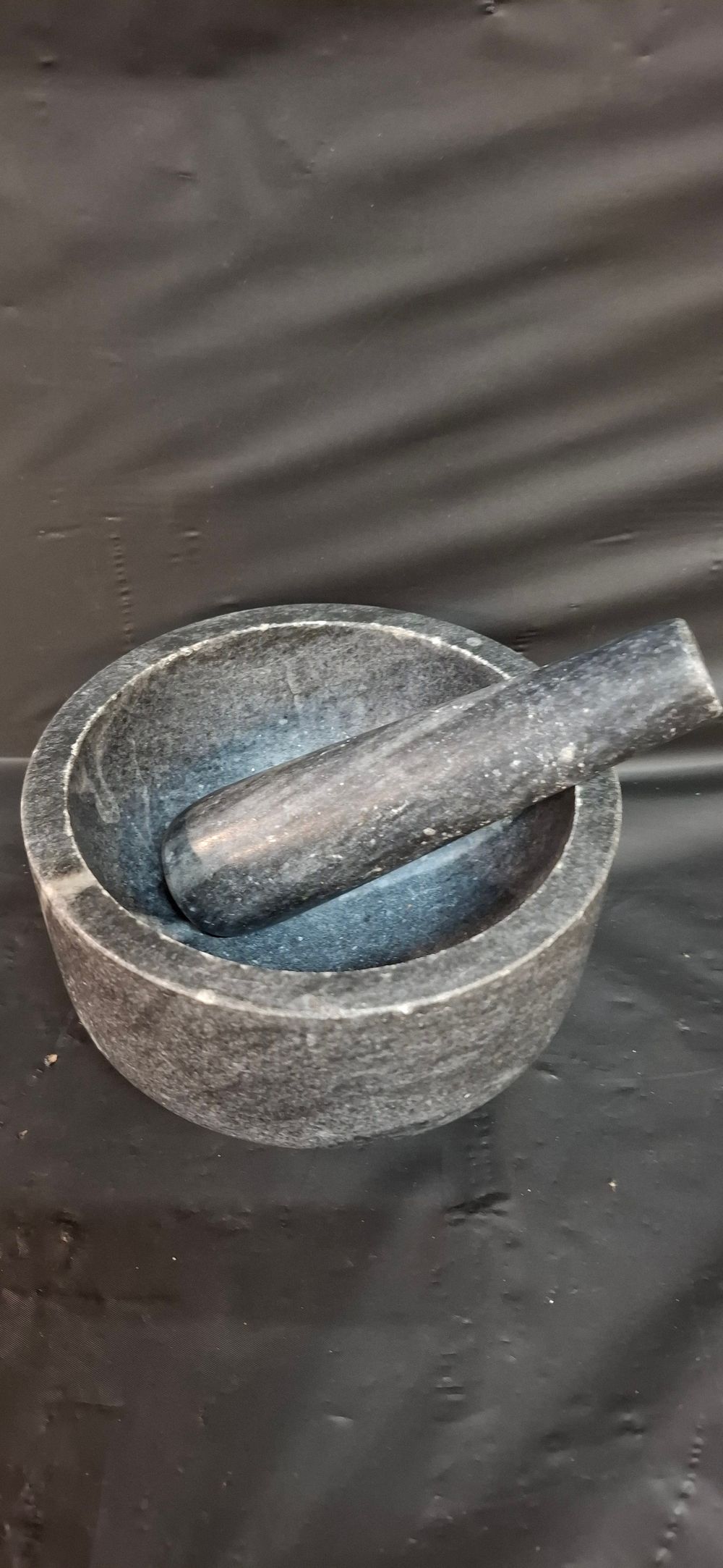 Lot 229: A Habitat Grey Marble Mortar and Pestle Set