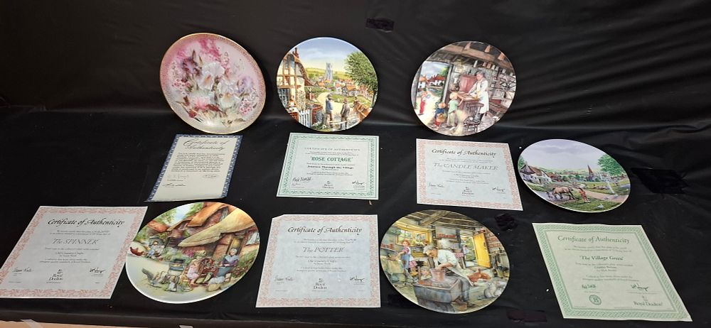 Lot 247: A Collection of 6 Royal Doulton and W. S. George Fine Bone China Collector Plates