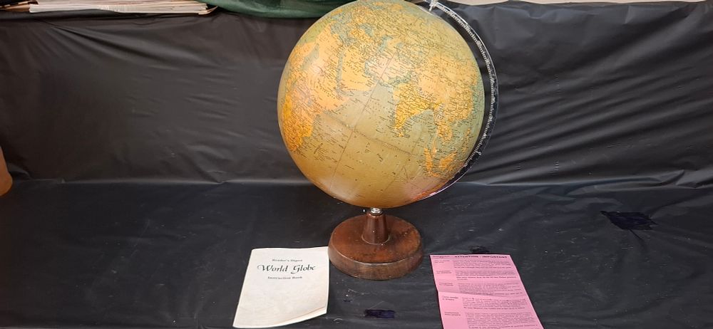 Lot 270: A Vintage 1963 Philips' Challenge Globe on Turned Wooden Base