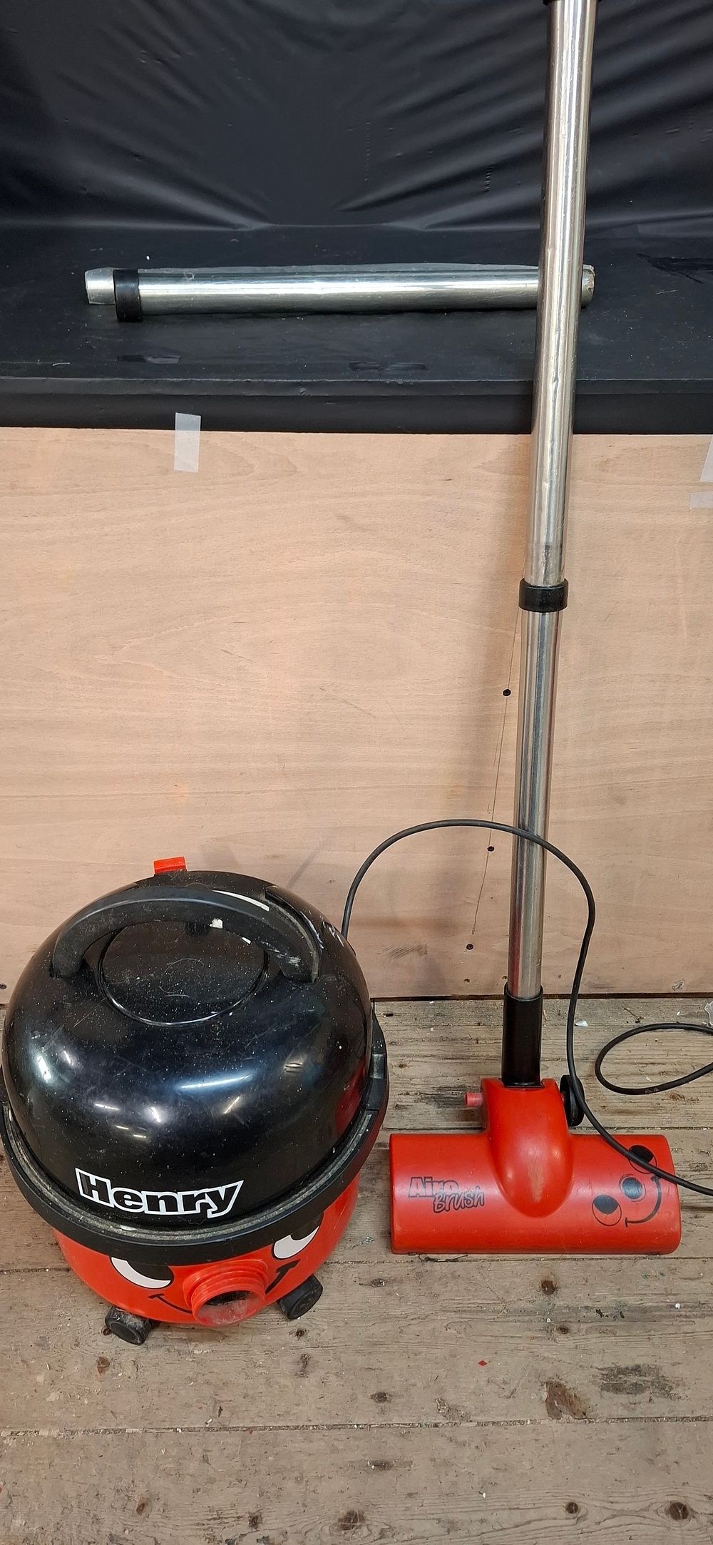 Lot 271: Numatic Henry Red Canister Vacuum Cleaner and AiroBrush Attachment