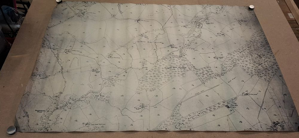 Lot 282: A Monochrome Ordnance Survey Style Cadastral Print of Wiswell and Read, Lancashire
