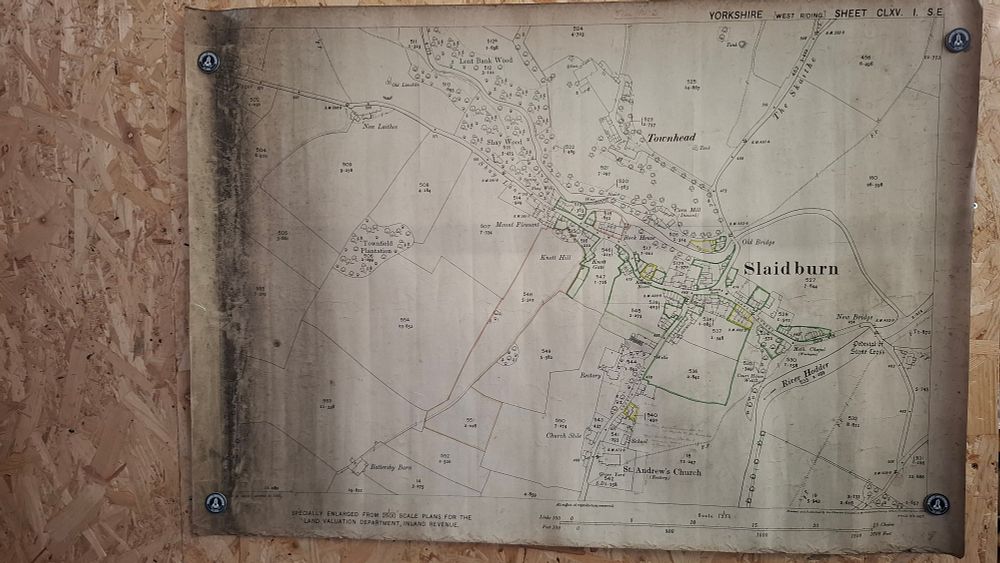 Lot 283: Ordnance Survey Yorkshire West Riding Sheet CLXV. 1. S.E. Slaidburn Land Valuation Plan Print
