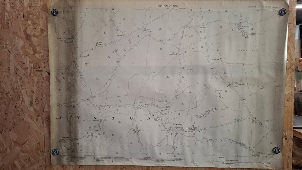 Lot 284: Ordnance Survey Yorkshire [West Riding] Sheet CLXXXIII. 2. Edition of 1909 Lithograph Print