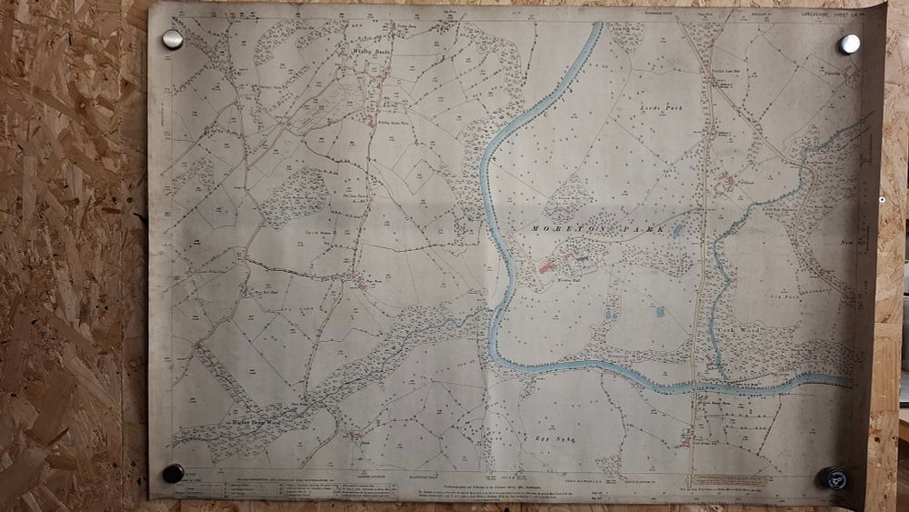 Lot 399: 1893 Ordnance Survey Lancashire Sheet LV.14 Framed Print