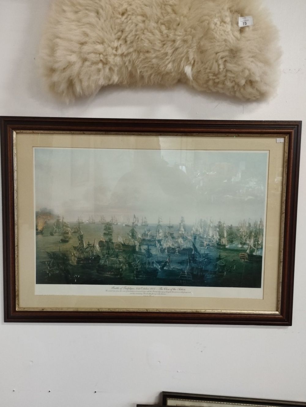Lot 153: Vintage Framed Print of the "Battle of Trafalgar,...