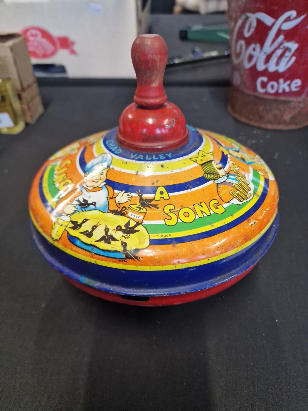 Lot 181: A vintage humming top by Chad Valley -...