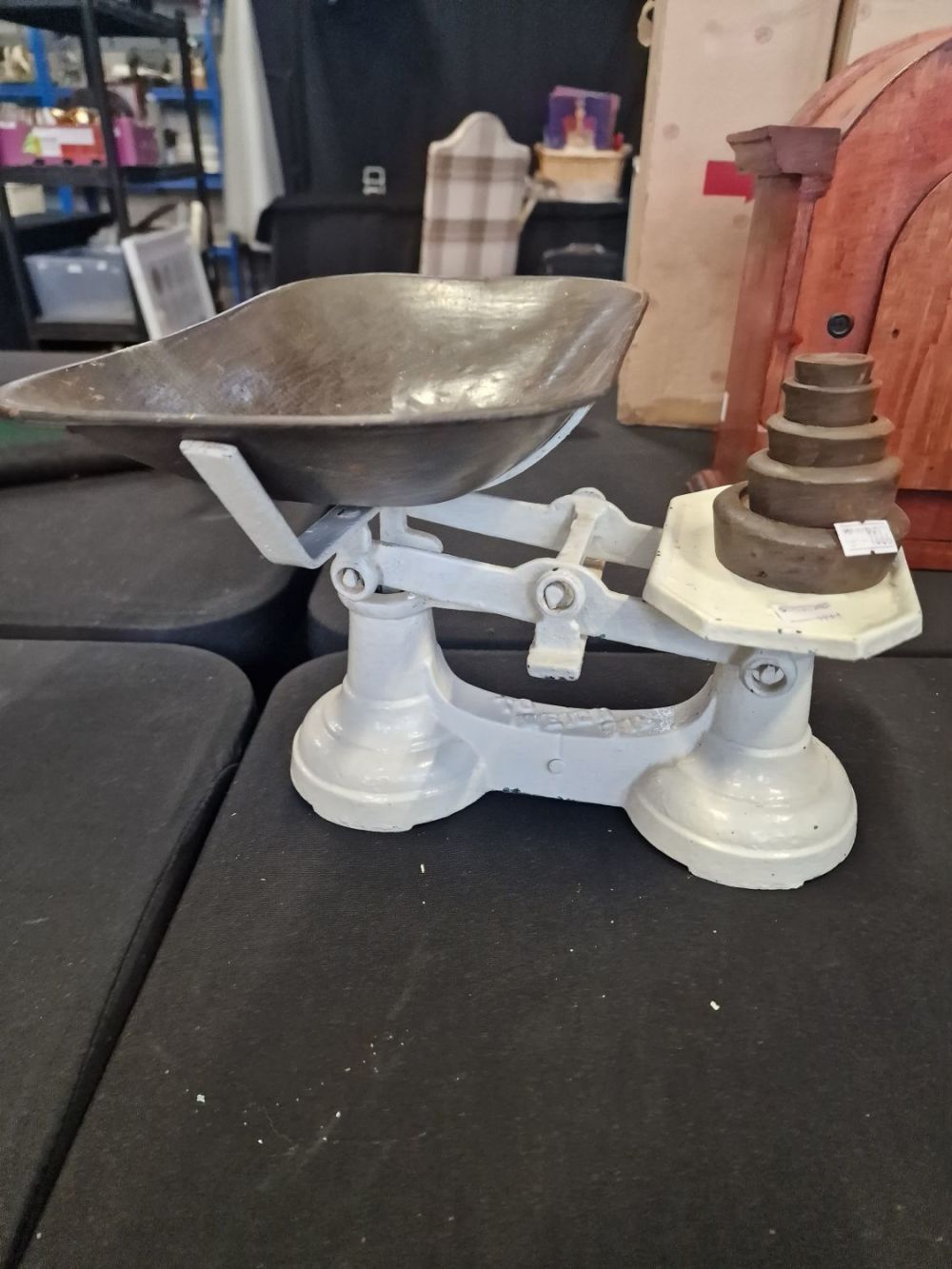Lot 185: A set of cast iron scales with weights