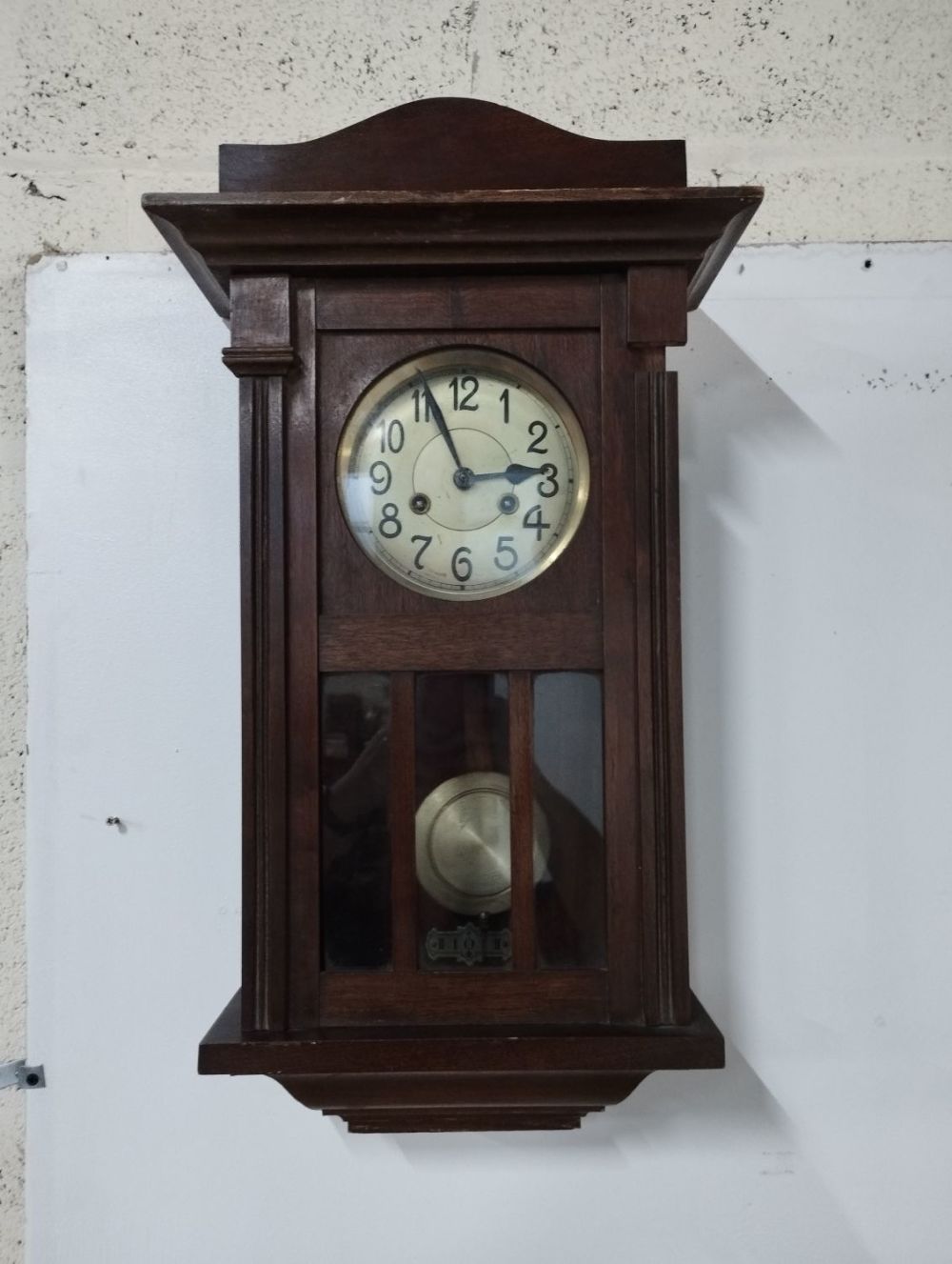 Lot 190: Vintage Wooden Wall Mounted Clock