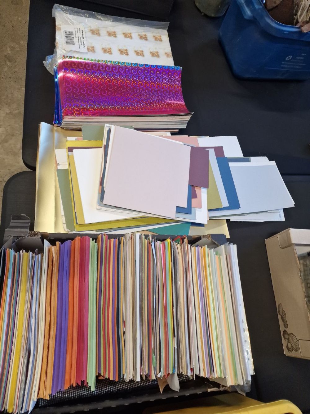 Lot 232: A large quantity of mixed coloured card and...