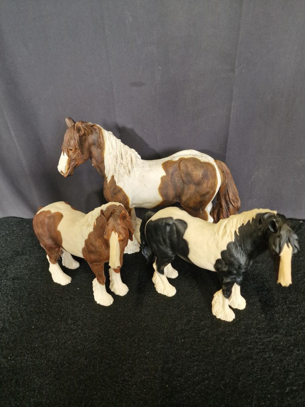 Lot 242: Three Mare Horse, one large brown & white...