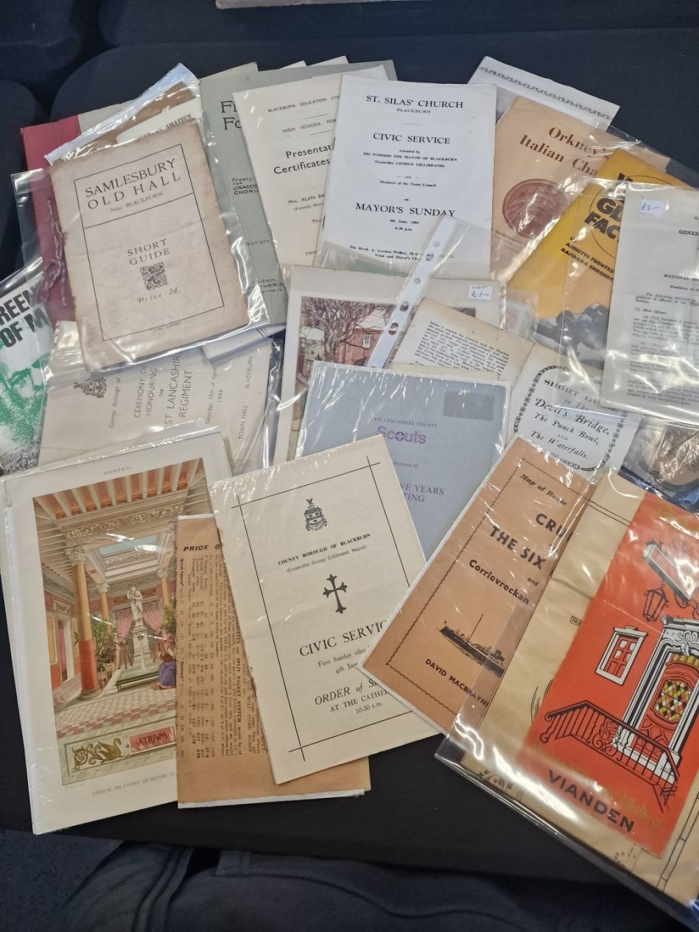 Lot 272: A mixed bundle of ephemera, includes local items