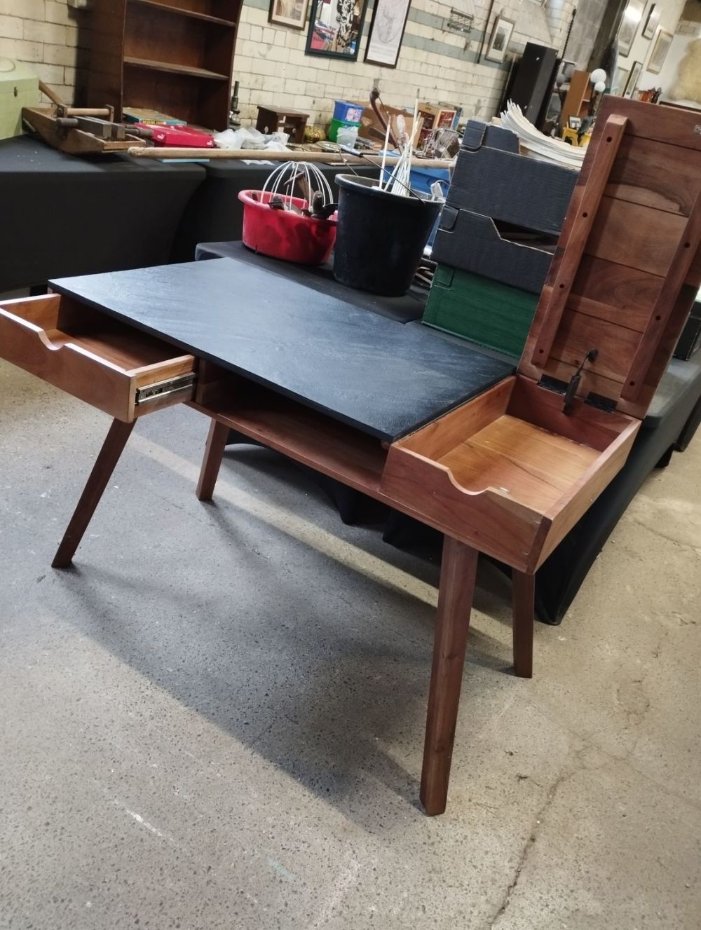 Lot 278: Noble Art and Craft House Wooden Desk with...