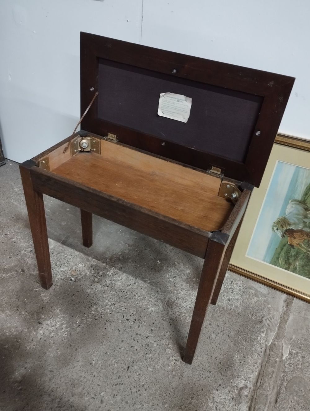 Lot 285: Vintage Piano Stool with Storage