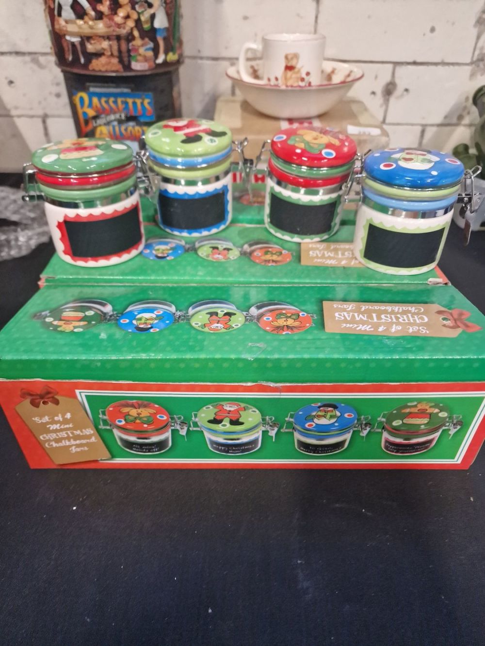 Lot 286: Three boxes of four mini Christmas chalk Mason...