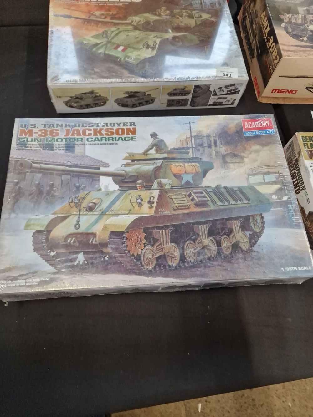 Lot 344: ACADEMY- US tank destroyer M-36 Jackson gun motor...