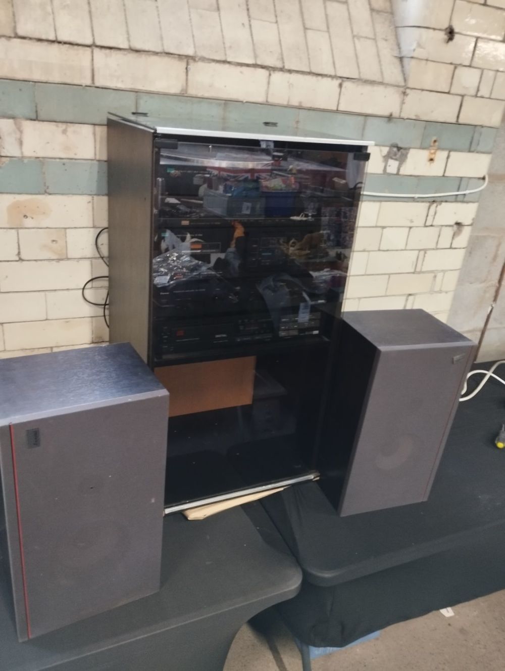 Lot 158: Vintage Sansui Hifi System in Cabinet. Includes Turntable,...