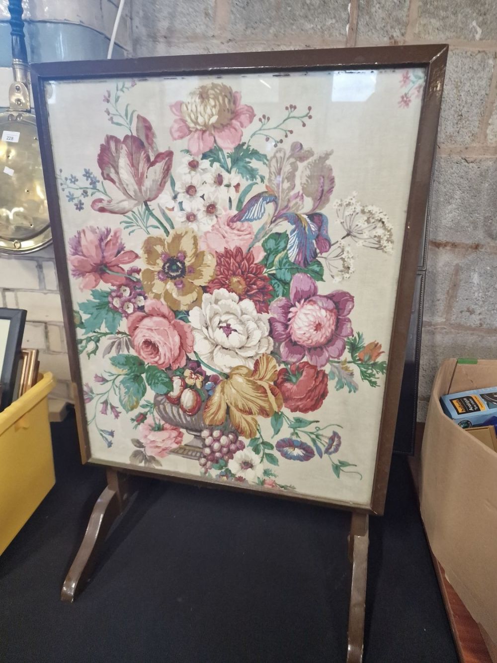 Lot 160: Vintage drop side table or guard