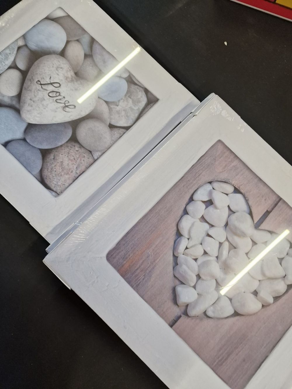 Lot 175: Six brand new pebble heart canvases. Two different...