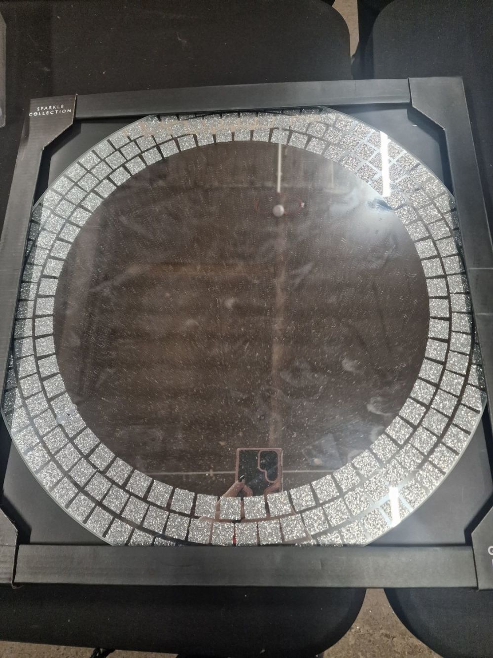 Lot 195: A brand new glitter circular mirror 50cm