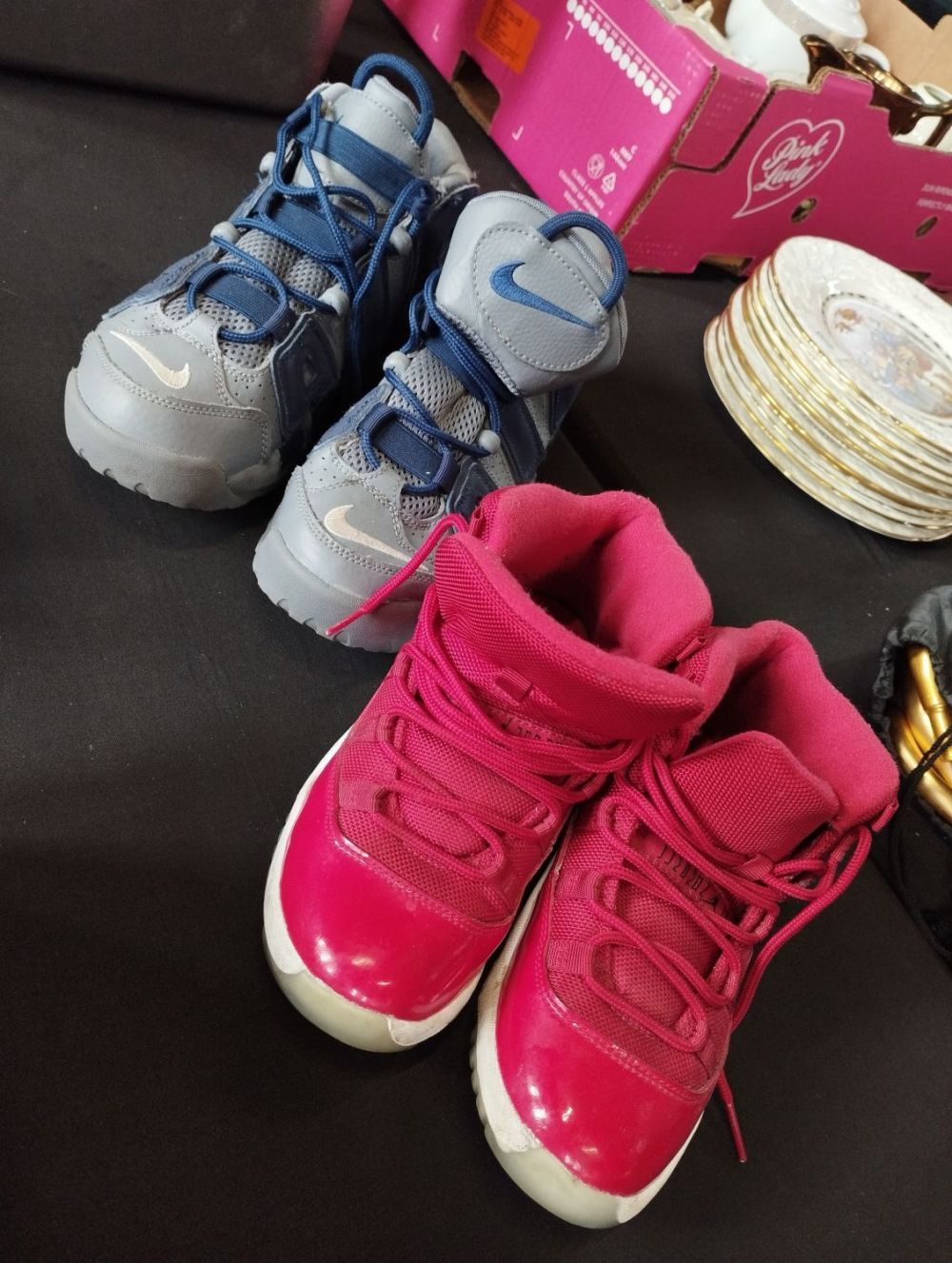 Lot 222: Two Pairs of Kids Nike Jordan Trainers UK...