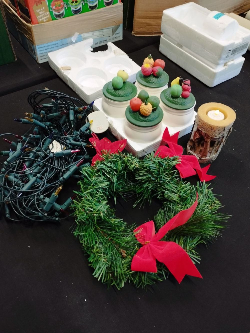 Lot 255: Selection of Christmas Decorations inc Wreath and Working...