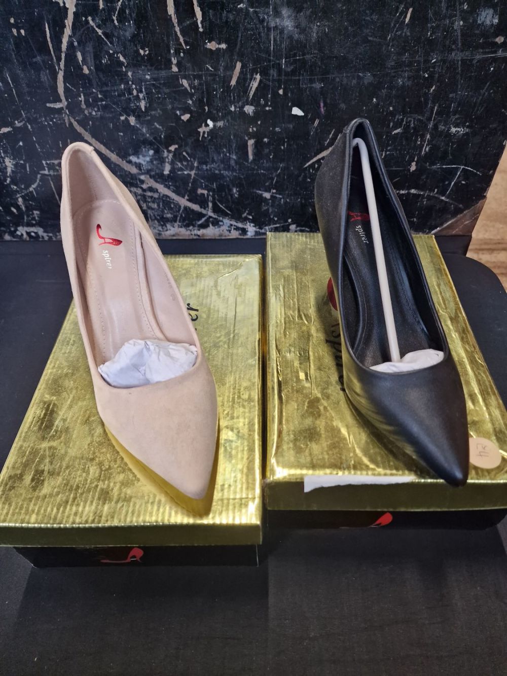 Lot 304: Two pairs of ladies brand new heels.shoes. nude...
