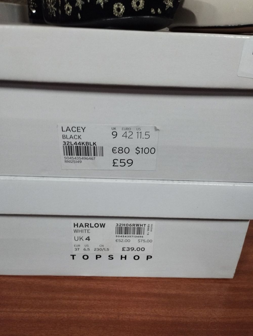 Lot 309: Three pairs of topshop shoes sizes 3, 9...