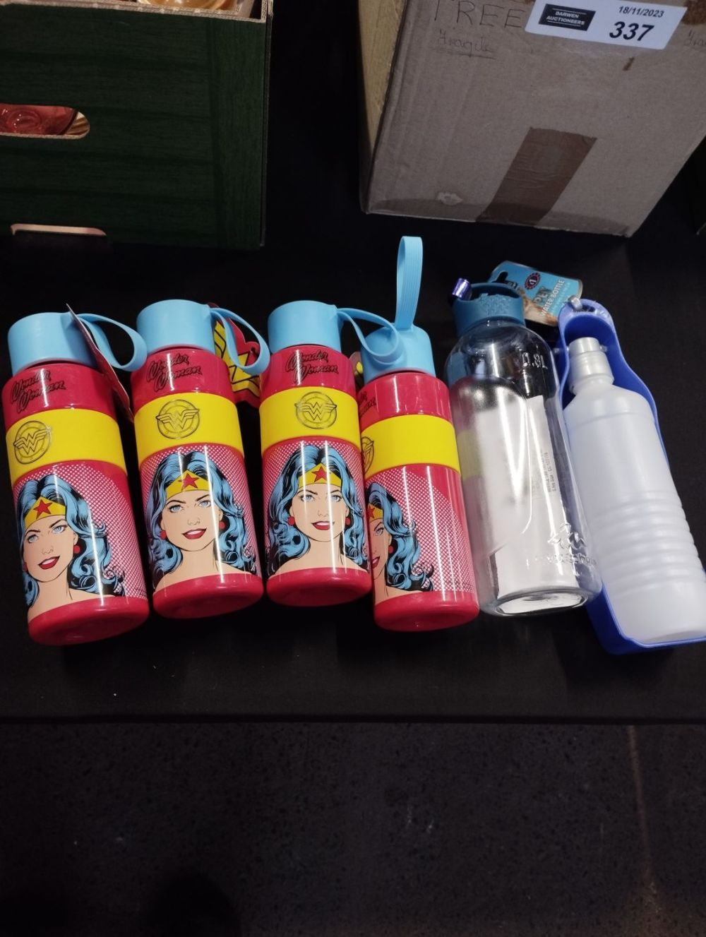 Lot 339: Six Brand New Water Bottles inc Wonder Women