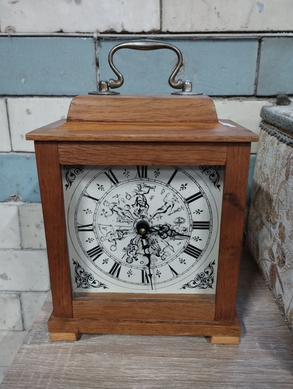 Lot 344: Nice Decorative Wooden Mantle Clock
